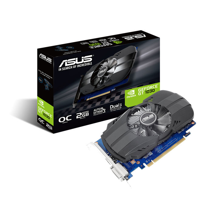 картинка Видеокарта 2Gb DDR5 GeForce GT1030 Asus (PH-GT1030-SL-O2G) от магазина КомпьютерЦентр
