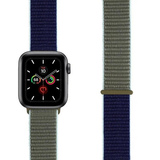 картинка Нейлоновый ремешок для Apple Watch LYAMBDA VEGA DS-GN-02-44-46 Khaki-blue от магазина КомпьютерЦентр