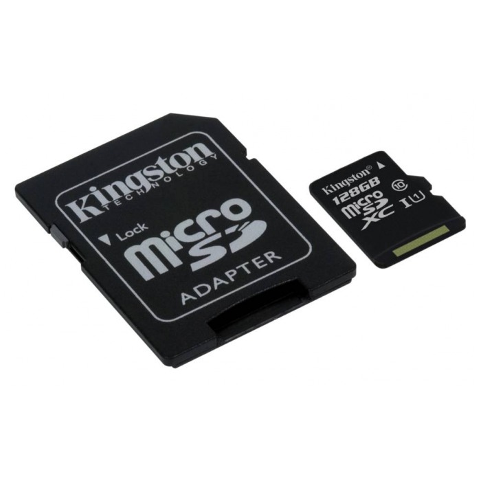 картинка Карта памяти Kingston 128Gb microSDXC class 10 + SD Adapter  (SDC10G2/128GB) от магазина КомпьютерЦентр