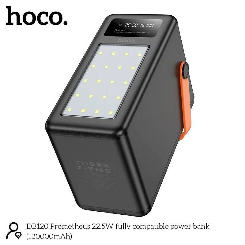 картинка Внешний аккумулятор Hoco DB120 Prometeus 22.5W Fully Compatible Power Bank 120000 mAh Black от магазина КомпьютерЦентр