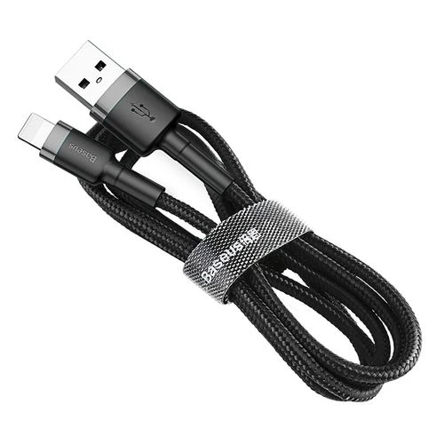 картинка Baseus Data Cable Lightining 300cm Cafule 2A CALKLF-RG1-2A Black/ Gray от магазина КомпьютерЦентр