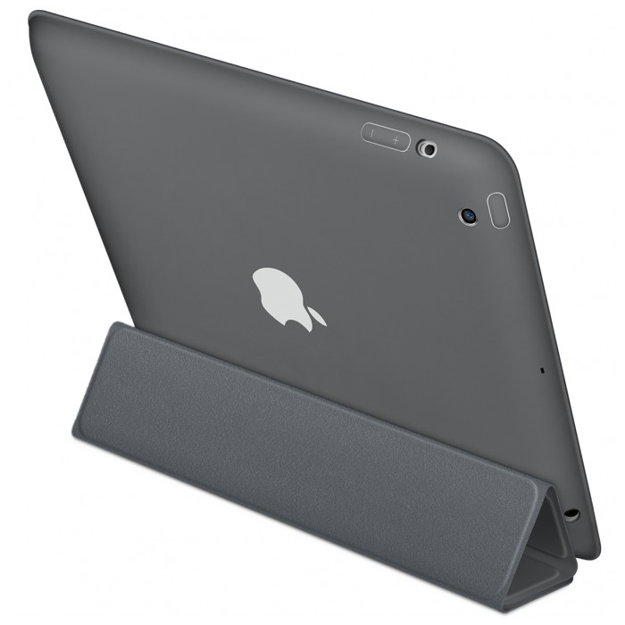 картинка Чехол Apple Smart Case Polyurethane Dark Grey for New iPad/ iPad2 (MD454) от магазина КомпьютерЦентр