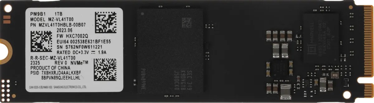 картинка SSD накопитель 1Tb Samsung PM9B1 PCI-E 4.0 x4, NVMe M.2 2280 R/ W 3600/ 3000 (MZVL41T0HBLB-00B07) от магазина КомпьютерЦентр