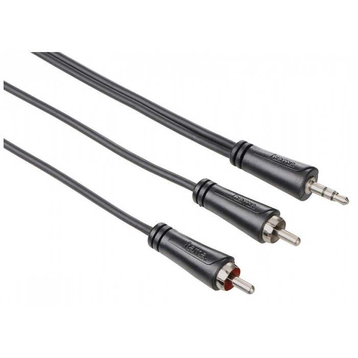 картинка Кабель HAMA 2xRCA (m) - Jack 3.5 (m) 0.75m (122294) от магазина КомпьютерЦентр