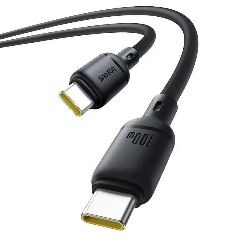 картинка Кабель OS-Baseus Silky Series Fast Charging Cable Type-C to Type-C 100W 2m Cluster Black от магазина КомпьютерЦентр
