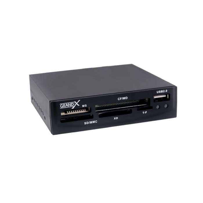 картинка Картридер внутренний Grand-X CRX3501 All in 1 +XD USB Black (CRX3501) от магазина КомпьютерЦентр