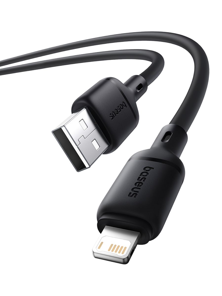 картинка Кабель Baseus Silky Series Fast Charging Cable USB to iP 2.4A 1m Cluster Black от магазина КомпьютерЦентр
