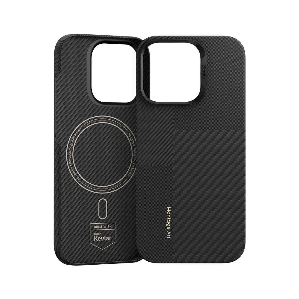 картинка Чехол Benks Montage ArmorAir Case built with Kevlar для iPhone 16 Pro 6.3'' Black (600D+1500D) (C.K.FL.AP.BK.M065) от магазина КомпьютерЦентр