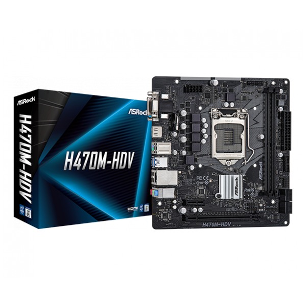 картинка Материнская плата ASRock H470M-HDV S1200 (H470M-HDV) от магазина КомпьютерЦентр
