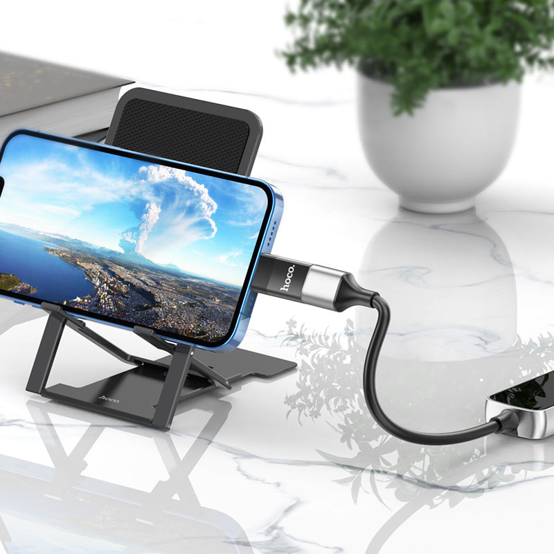 картинка Адаптер OTG HOCO Lightning/ USB 2.0 Black UA17 от магазина КомпьютерЦентр