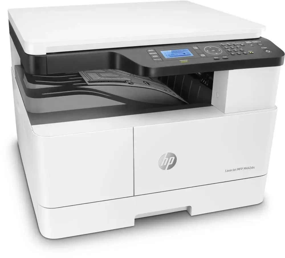 картинка МФУ лазерное HP LaserJet MFP M442dn (8AF71A#B19) p/ c/ s, A3, 1200dpi, 24ppm, 512Mb, 2trays 100+250, Scan to email/ SMB/ FTP, PIN printing, USB/ Eth, Duplex от магазина КомпьютерЦентр