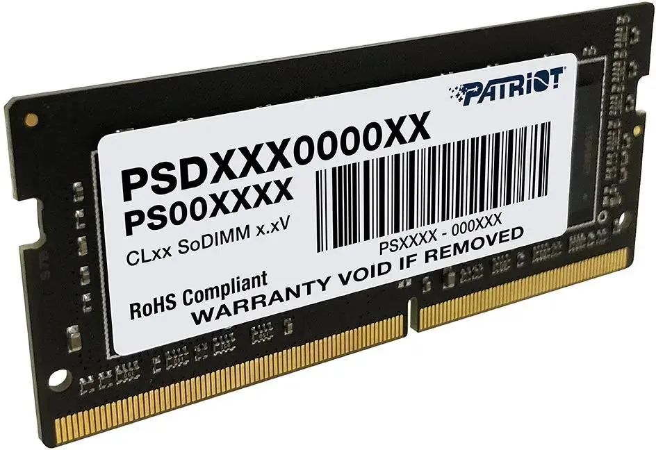 картинка SO-DIMM DDR4 16Gb 3200MHz PC4-25600 Patriot, Signature CL22 1.2V (PSD416G32002S) от магазина КомпьютерЦентр