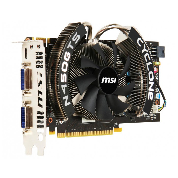 картинка Видеокарта MSI GeForce 450 GTS 1Gb DDR5 Cyclone OC (N450GTS Cyclone 1GD5/OC) от магазина КомпьютерЦентр