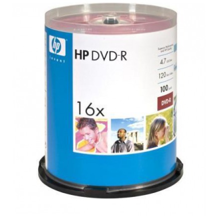 картинка Диски HP DVD-R 4.7Gb 16x 100pcs Cake Box от магазина КомпьютерЦентр