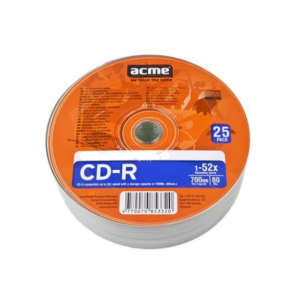 картинка Диски Acme CD-R 700Mb 52x 10 pcs Bulk от магазина КомпьютерЦентр