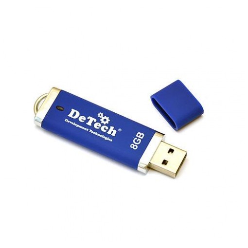 картинка Флешка USB DeTech 8Gb Thin Blue от магазина КомпьютерЦентр