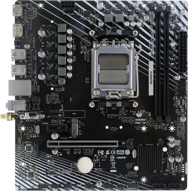 картинка Материнская плата Biostar A620MS-E AM5, AMD A620, 2x DDR5, Micro-ATX от магазина КомпьютерЦентр