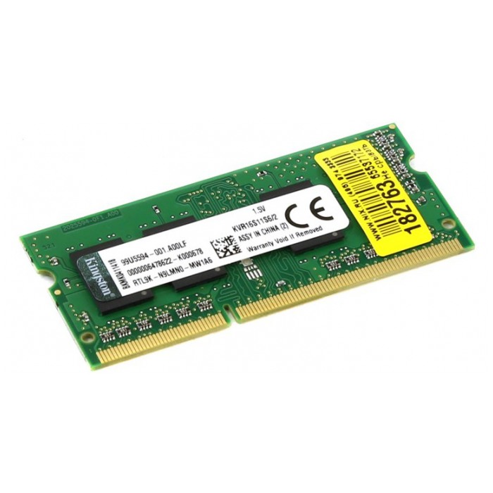 картинка Оперативная память Kingston SO-DIMM DDR3 2Gb 1600MHz PC3-12800 CL11 1.5V (KVR16S11S6/2) от магазина КомпьютерЦентр