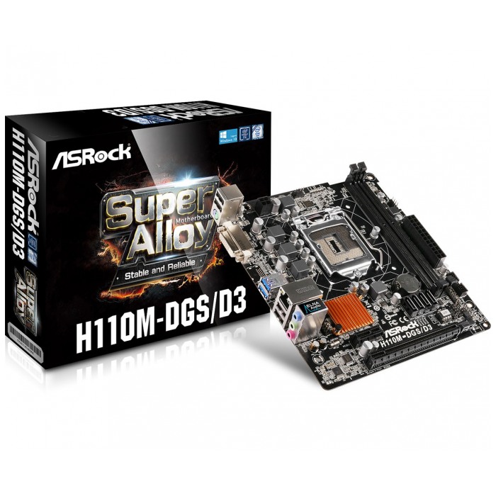 картинка Материнская плата ASRock H110M-DGS/D3 (H110M-DGS/D3) от магазина КомпьютерЦентр