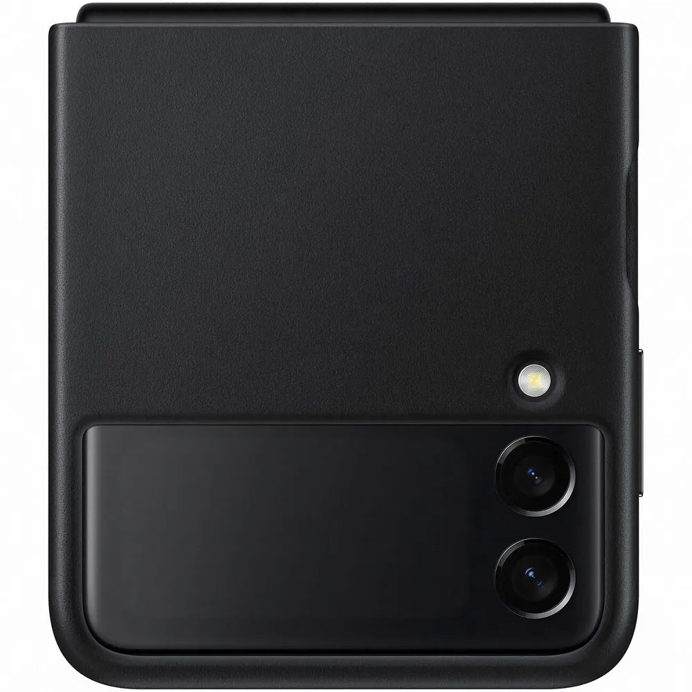 картинка Чехол Samsung Galaxy Z Flip3 Leather Cover Black (EF-VF711) от магазина КомпьютерЦентр