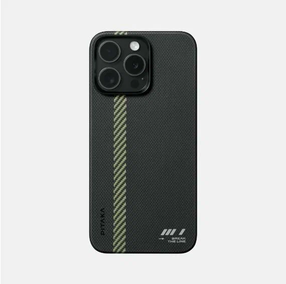 картинка Чехол PITAKA MagEZ Case 5 для iPhone 15 Pro 6.1'', принт разрыв линии (Break The Line) от магазина КомпьютерЦентр