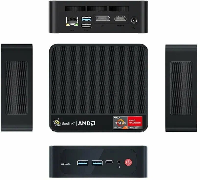 картинка Мини ПК Beelink SER5 MAX, AMD Ryzen 7 6800U /  24Гб DDR5/  500Гб SSD/  WiFi6/  BT5.2/  Windows 11 Pro от магазина КомпьютерЦентр