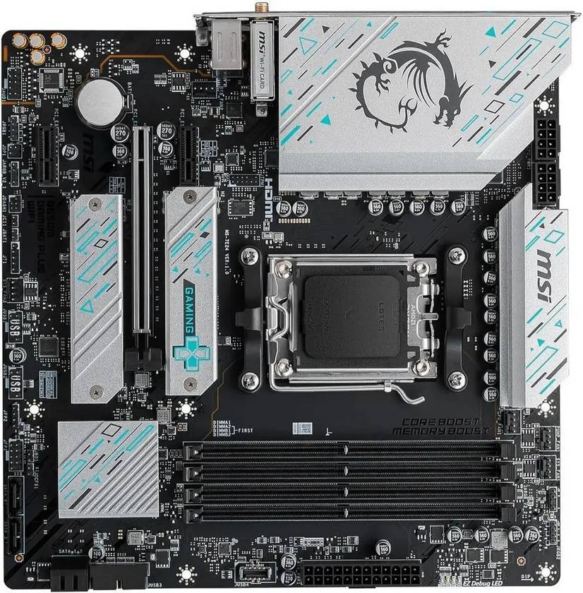 картинка Материнская плата MSI B650M GAMING PLUS WIFI; AM5, 4xDDR5, Micro-ATX от магазина КомпьютерЦентр