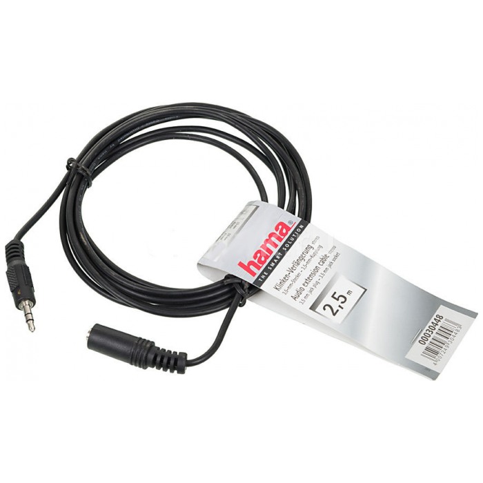 картинка Кабель HAMA 3.5mm Jack (m-f) удлинительный стерео 2,5м (30448) от магазина КомпьютерЦентр