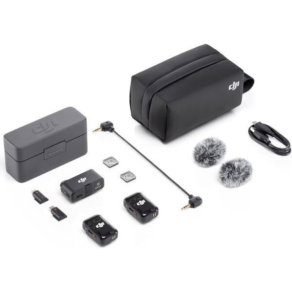 картинка Комплект беспроводных микрофонов DJI Mic 2 (2 трансмиттера, ресивер, зарядный футляр) от магазина КомпьютерЦентр