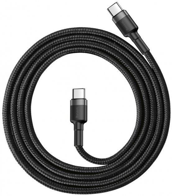 картинка Baseus Data Cable Type-C 100cm Cafule Black/ Gray (CATKLF-GG1) от магазина КомпьютерЦентр