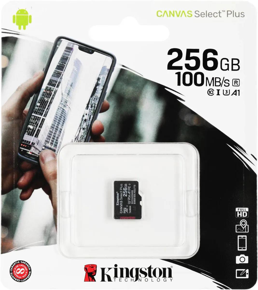 картинка Карта памяти 256Gb microSDXC Kingston Canvas Select Plus w/ o SD adapter (SDCS2/ 256GBSP) от магазина КомпьютерЦентр
