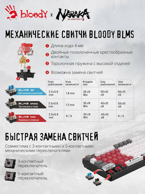 картинка Клавиатура A4Tech Bloody S98 NARAKA от магазина КомпьютерЦентр