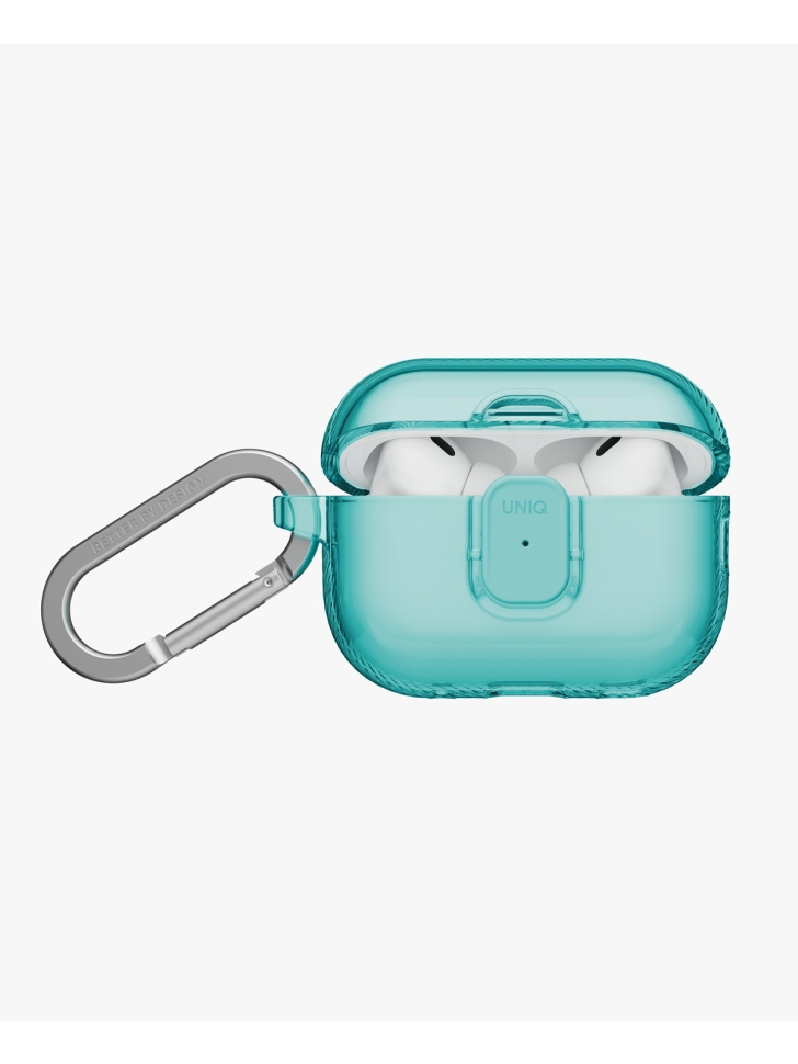 картинка Чехол Uniq Glase PRO TPU Lock Glossy Teal для AirPods Pro 3, зеленый от магазина КомпьютерЦентр