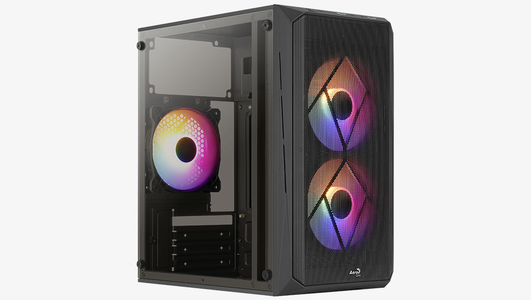картинка Корпус Aerocool CS-107-A-BK-v2 черный без БП mATX от магазина КомпьютерЦентр