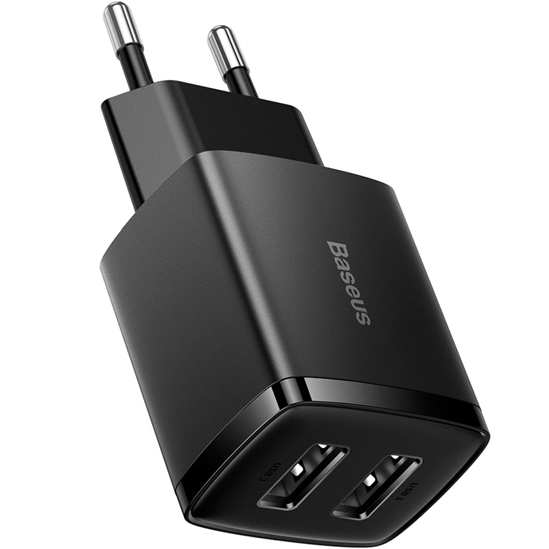 картинка СЗУ Baseus Compact Charger 2U 10.5W EU Black от магазина КомпьютерЦентр