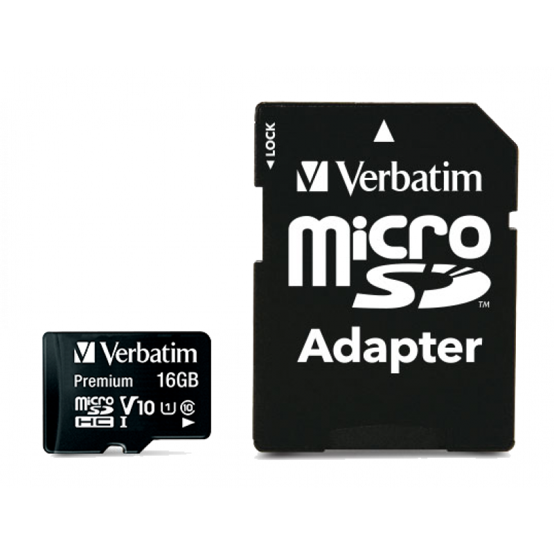 картинка Карта памяти 16Gb microSDHC Verbatim Premium Class10 + SD adapter (44082) от магазина КомпьютерЦентр