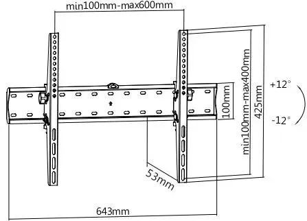 картинка Крепление Ultramounts UM839T черный 37''-70'' макс.40кг настенный наклон от магазина КомпьютерЦентр