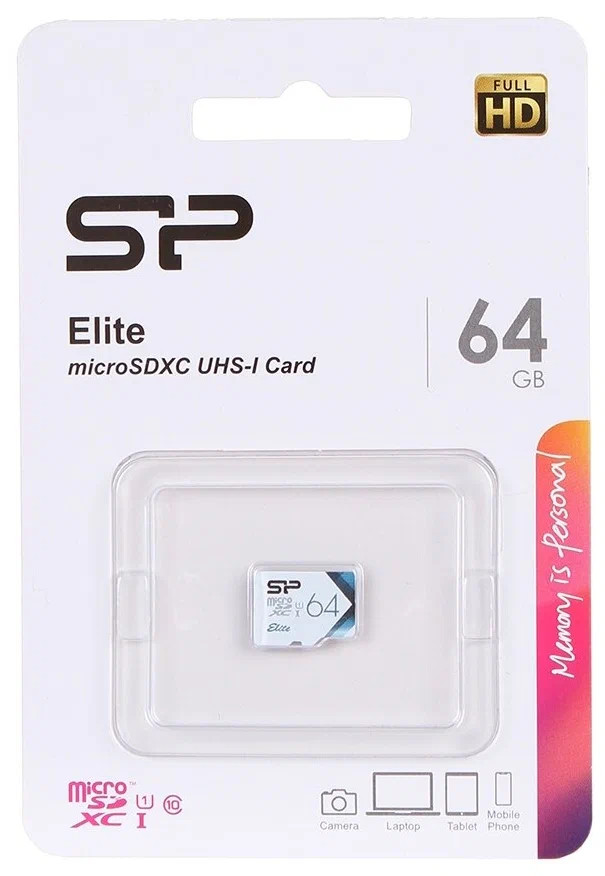 картинка Карта памяти 64Gb microSDXC SiliconPower Elite Class 10 UHS-I Colorful w/ o adapter (SP064GBSTXBU1V21) от магазина КомпьютерЦентр