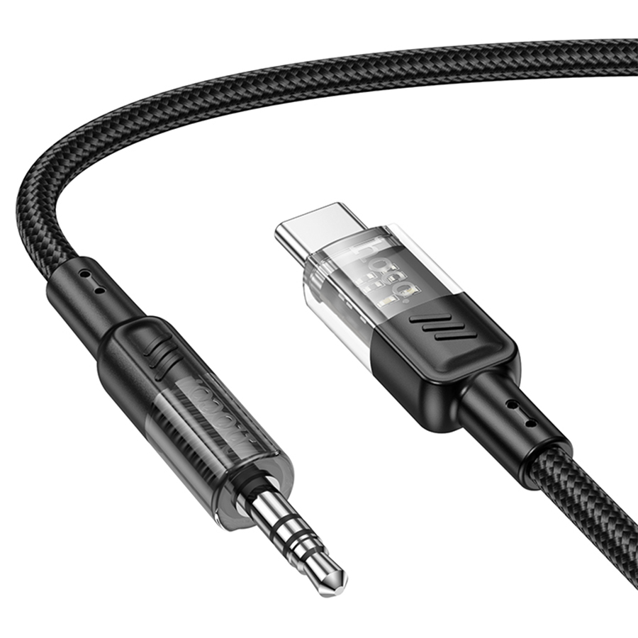 картинка Кабель HOCO UPA27 Spirit transparent digital audio conversion cable Type-C black от магазина КомпьютерЦентр