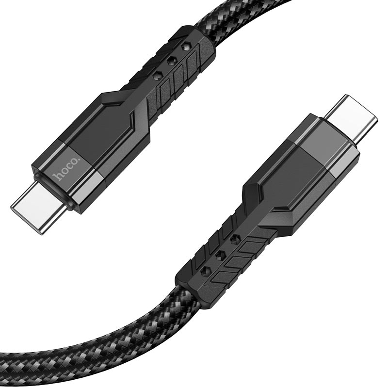 картинка Дата-кабель HOCO U110 Type-C to Type-C 100cm 60W Black от магазина КомпьютерЦентр