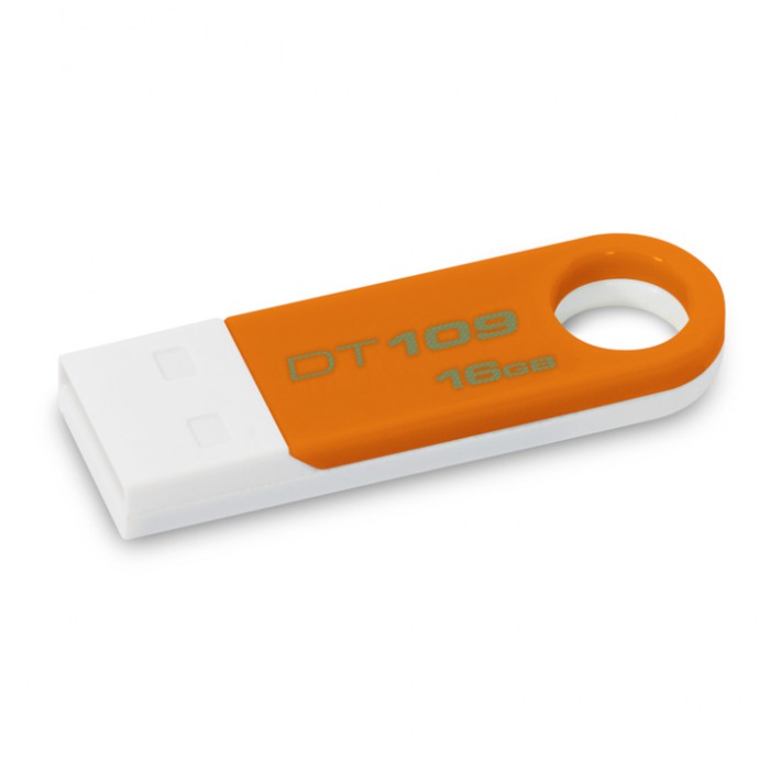картинка Флешка USB Kingston 16Gb DataTraveler 109 Orang/ White (KG-U4916-O) от магазина КомпьютерЦентр