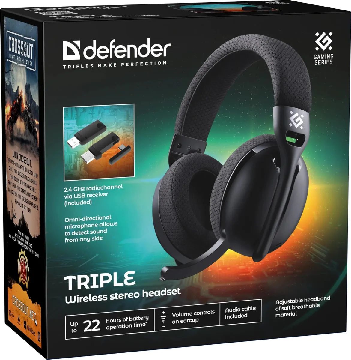 картинка Bluetooth гарнитура Defender Triple BT/ 2.4G, черный (64685) от магазина КомпьютерЦентр