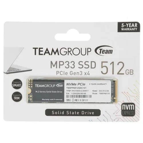 картинка SSD накопитель 512Gb Team Group MP33 Client 2280 PCI-E x4 (TM8FP6512G0C101) от магазина КомпьютерЦентр