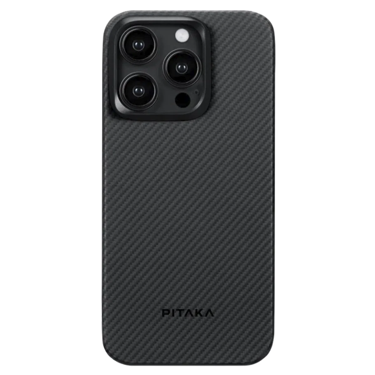 картинка Чехол PITAKA MagEZ Case 4 для iPhone 15 Pro MAX 6.7'', черный/ серый (Black/ Grey Twill) 600D от магазина КомпьютерЦентр
