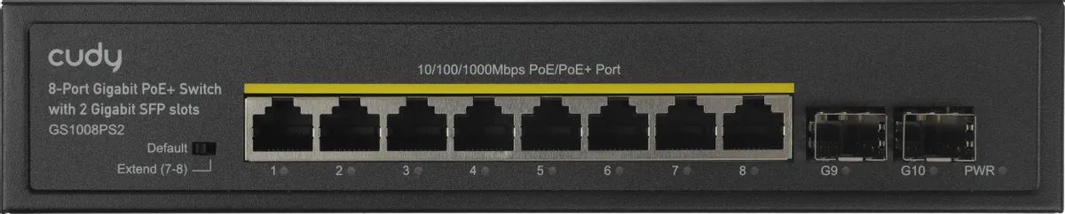 картинка Switch 8-port Cudy GS1008PS2 (L2) 8x1 Гбит/ с 2SFP 8PoE+ 120W неуправляемый от магазина КомпьютерЦентр