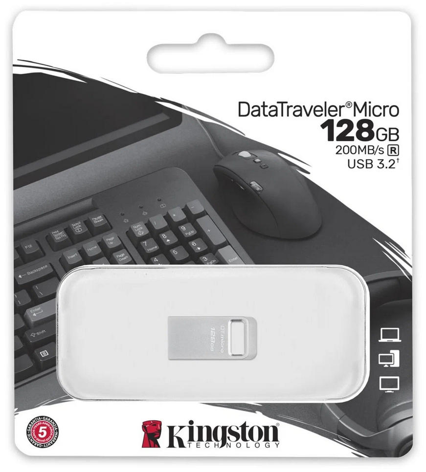 картинка USB3.1 накопитель 128Gb Kingston DataTraveler Micro Silver (DTMC3G2/ 128GB) от магазина КомпьютерЦентр