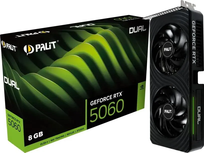 картинка Видеокарта 8Gb GDDR7 GeForce PA-RTX5060 DUAL Palit (NE75060019P1-GB2063D) от магазина КомпьютерЦентр