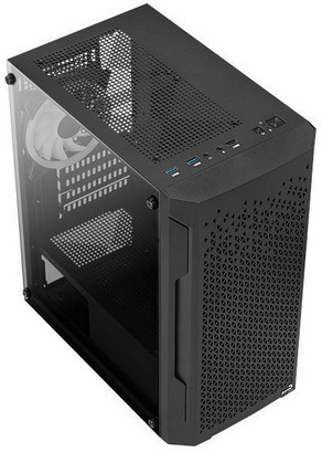 картинка Корпус Aerocool Trinity Mini-G-BK v2 черный без БП (ACCS-PV32033.11) от магазина КомпьютерЦентр