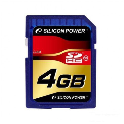 картинка Карта памяти SiliconPower 4Gb SDHC Class 10 (SP004GBSDH010V10) от магазина КомпьютерЦентр