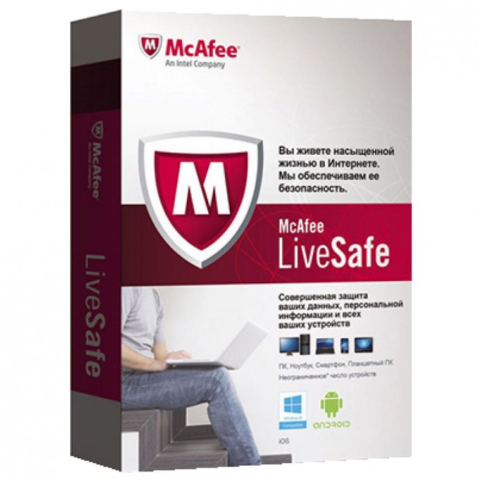 картинка Антивирус McAfee LiveSafe Promo BOX (BOXMLS139001RAA) от магазина КомпьютерЦентр